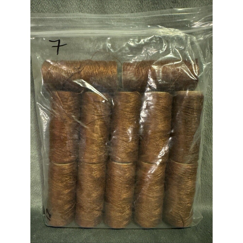 Vintage 80s 12 pc Punch Embroidery Thread Clarke's Brown Bag 7